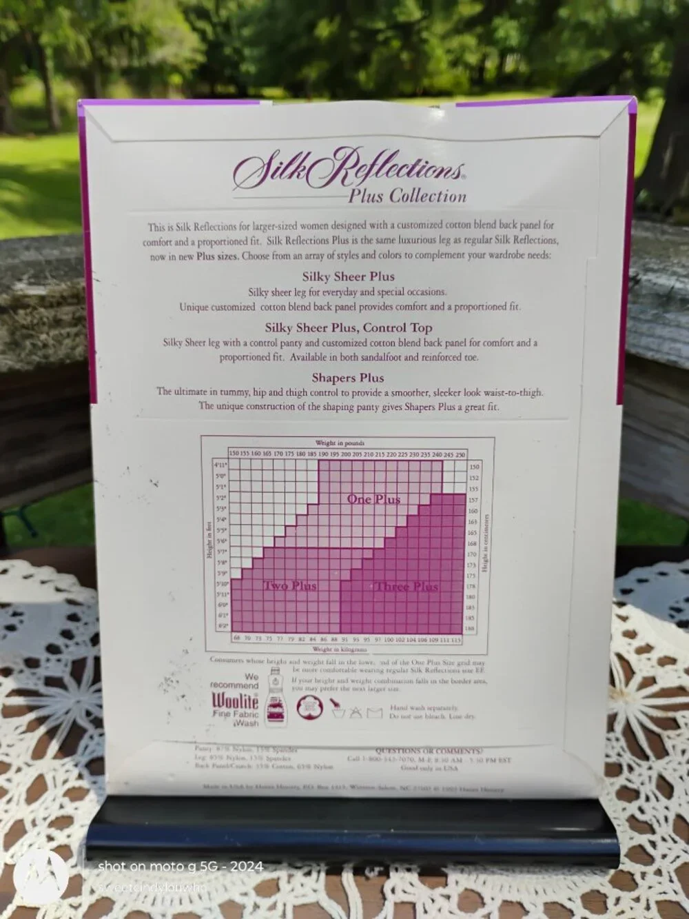 Hanes NEW old stock Silk Reflections vintage pantyhose Plus Silky Sheer Queen 2+